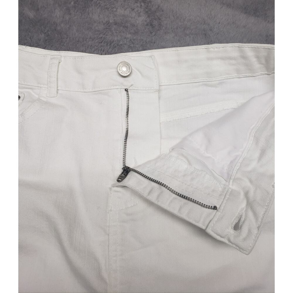 Vintage Jaclyn Smith 2010s White Denim Skirt Women’s 14 Stretch Pockets - Picture 5 of 9